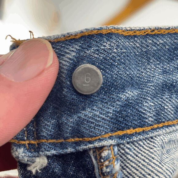 Vintage Levis Single Stitch Redline Selvedge #6 Button 70s 32x32 Thrashed - Picture 2 of 16